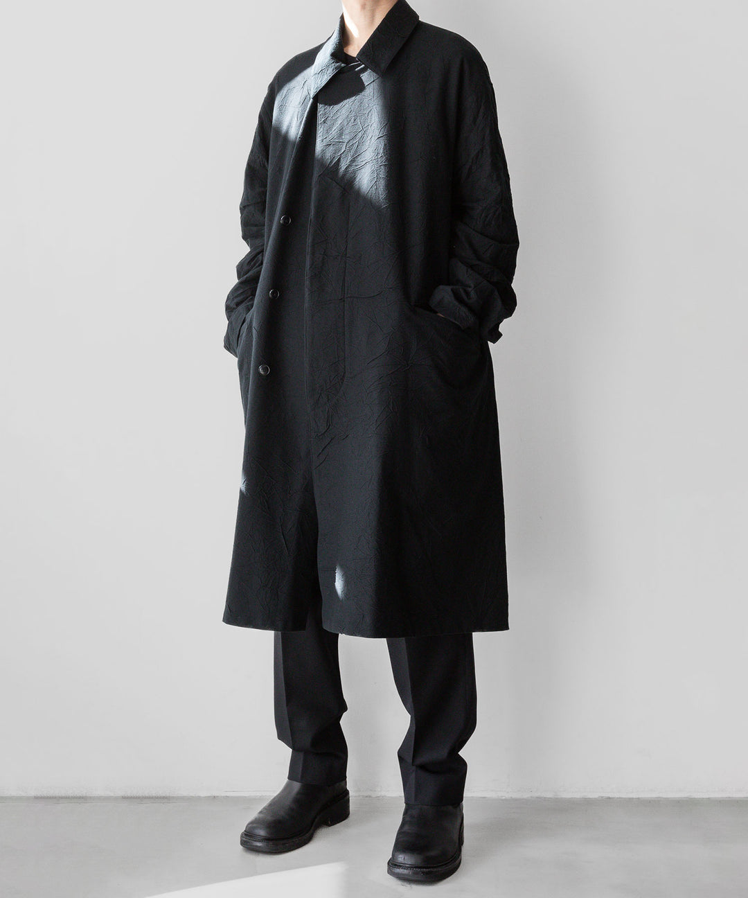 【KANEMASA PHIL.】CATCH WASHER TWILL STENCIL DOUBLE COAT - BLACK カネマサフィル sessionセッション福岡セレクトショップ 公式通販サイト
