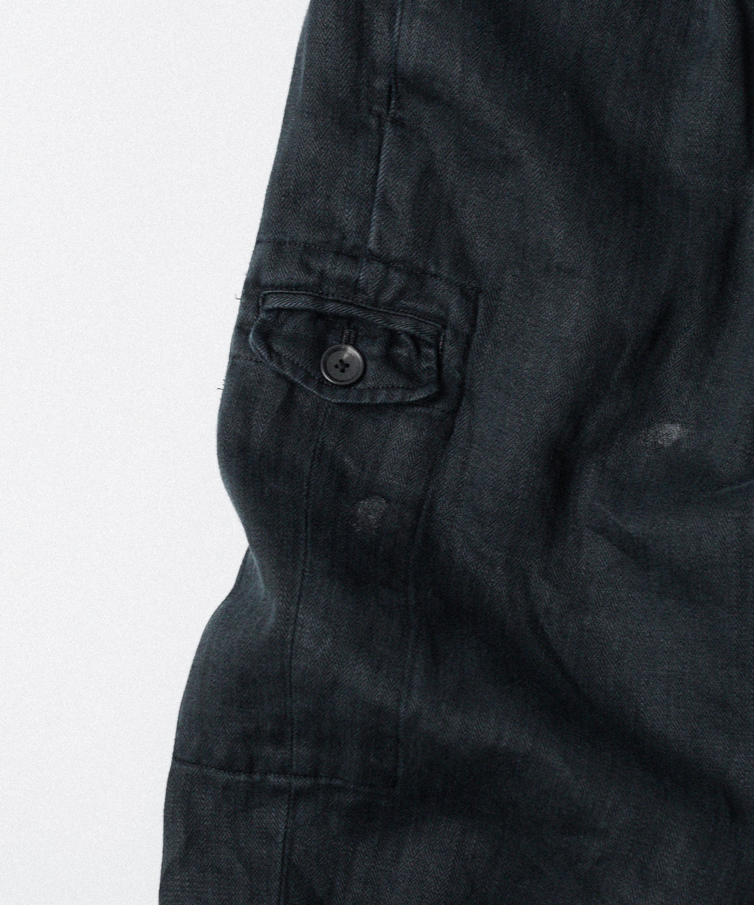ssstein(シュタイン)のHEAVY LINEN HERRINGBONE WIDE EASY TROUSERS - BLACKの公式通販サイトsession福岡セレクトショップ