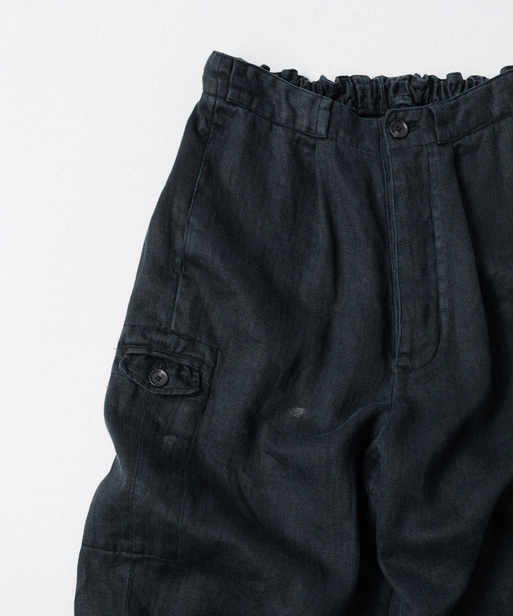 ssstein(シュタイン)のHEAVY LINEN HERRINGBONE WIDE EASY TROUSERS - BLACKの公式通販サイトsession福岡セレクトショップ