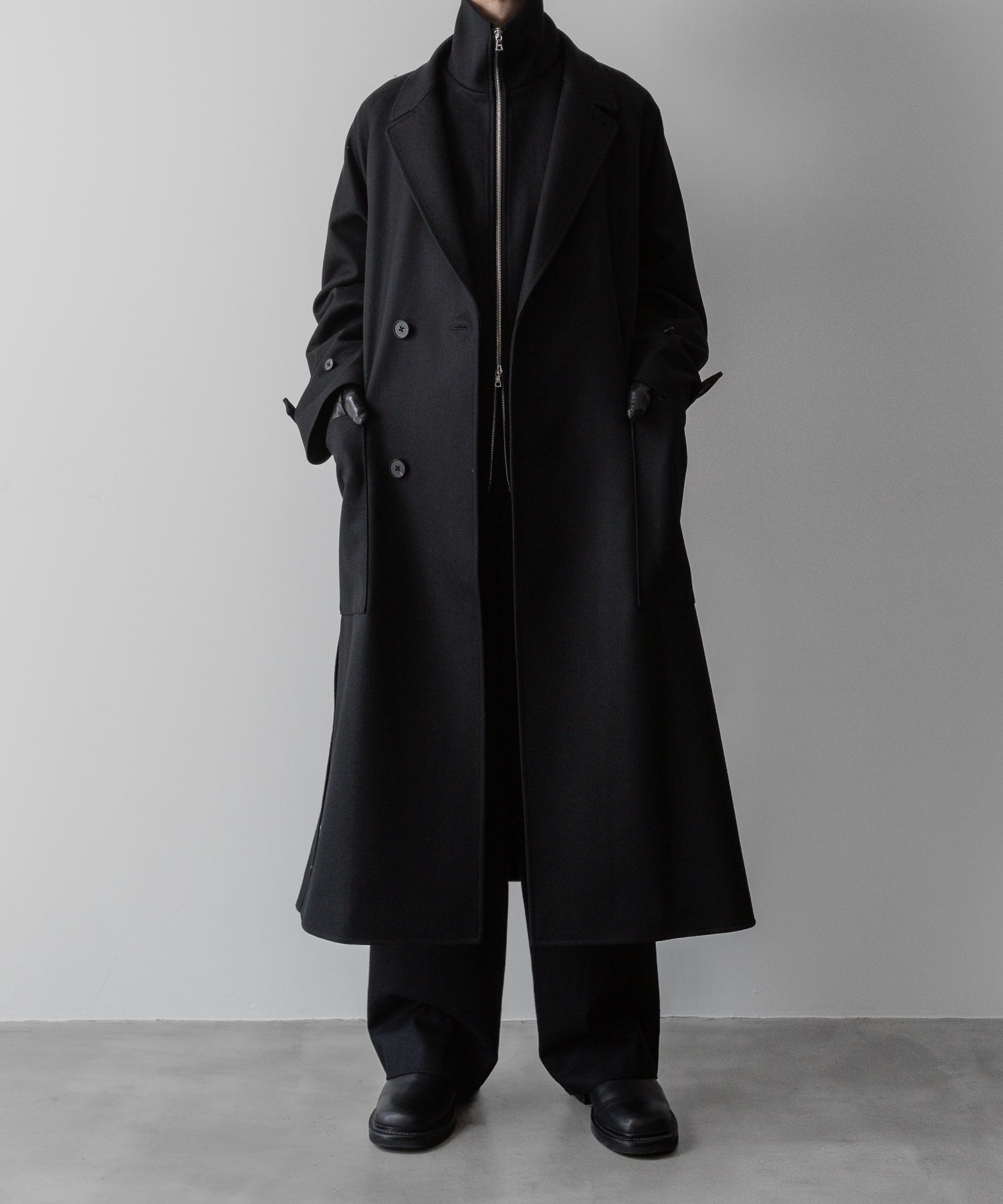 ssstein(シュタイン)の24AWコレクション EASY WIDE TROUSERS (2/72梳毛フラノ) - BLACK 公式通販サイトsession福岡セレクトショップ