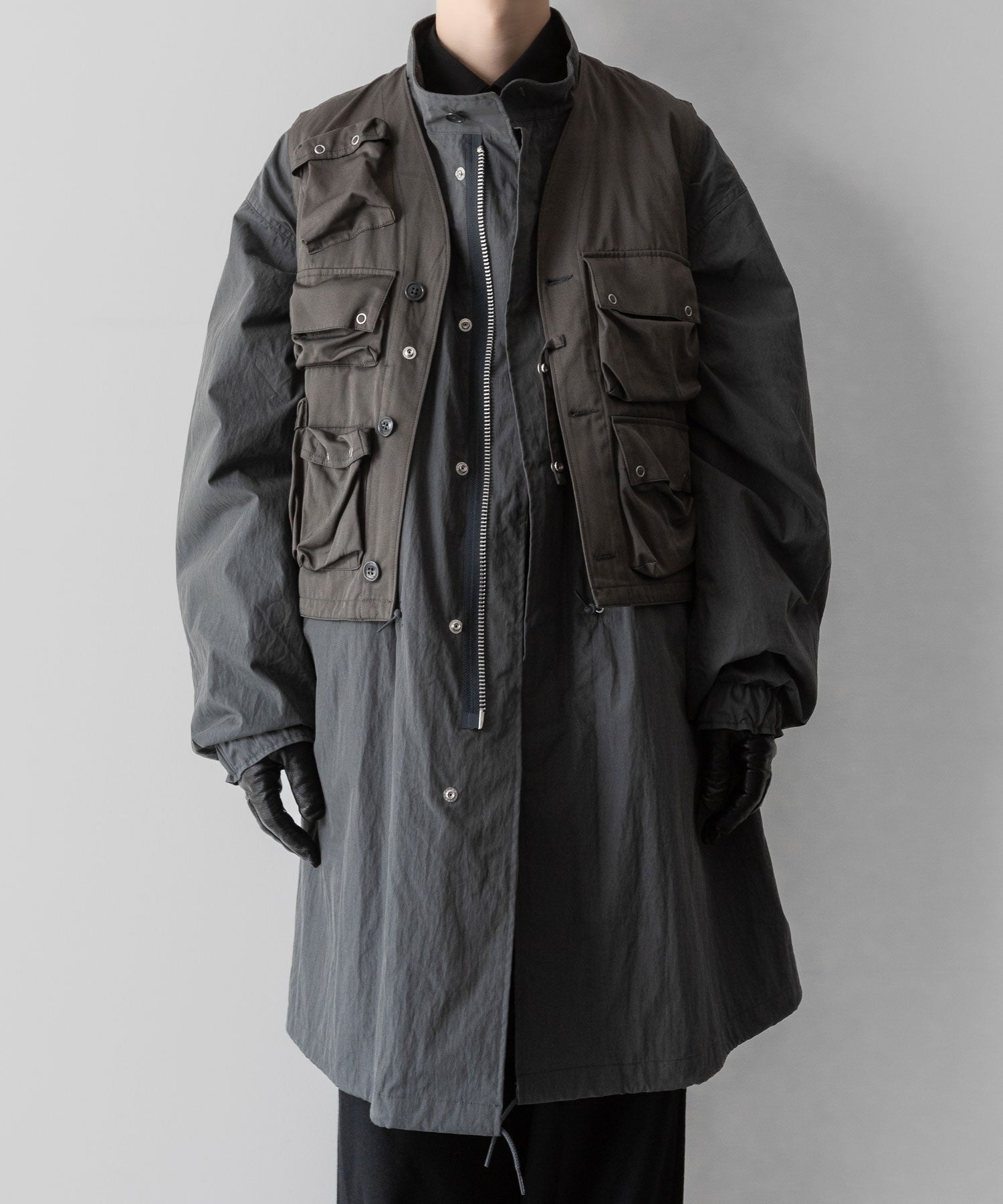 【ANTHEM A】MILITARY MULTI WAY OVER COAT - STEEL GRAY