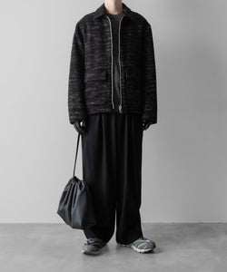 INTÉRIM(インテリム)のDOUBLE FACE HAIRY BABY LAMA WOOL SPORTS JACKET - RAW BLACKの公式通販サイトsession福岡セレクトショップ