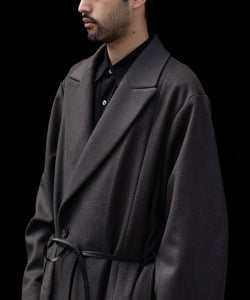 ssstein / シュタイン】OVERSIZED MAXI-LENGTH PEAK LAPEL COAT - GREY