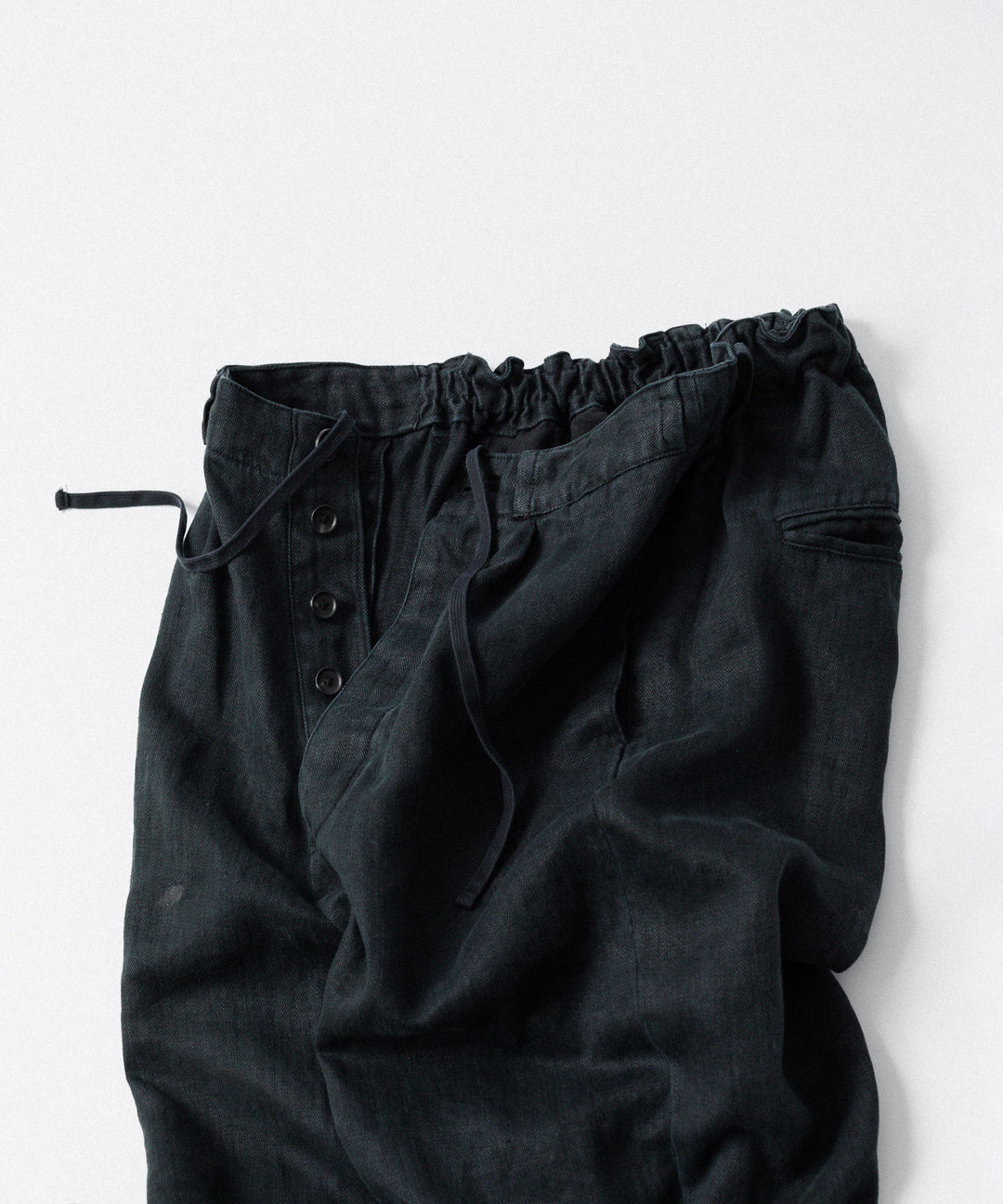 ssstein(シュタイン)のHEAVY LINEN HERRINGBONE WIDE EASY TROUSERS - BLACKの公式通販サイトsession福岡セレクトショップ