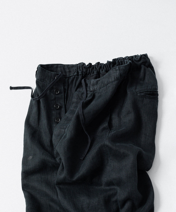 ssstein(シュタイン)のHEAVY LINEN HERRINGBONE WIDE EASY TROUSERS - BLACKの公式通販サイトsession福岡セレクトショップ