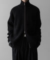 【ssstein】OVERSIZED DRIVERS KNIT ZIP JACKET - BLACK