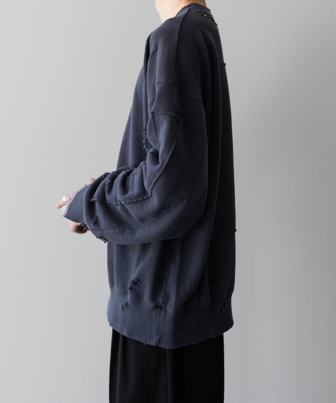 ssstein(シュタイン)の24AWコレクション OVERSIZED REBUILD SWEAT LS - BLUE GREY 公式通販サイトsession福岡セレクトショップ