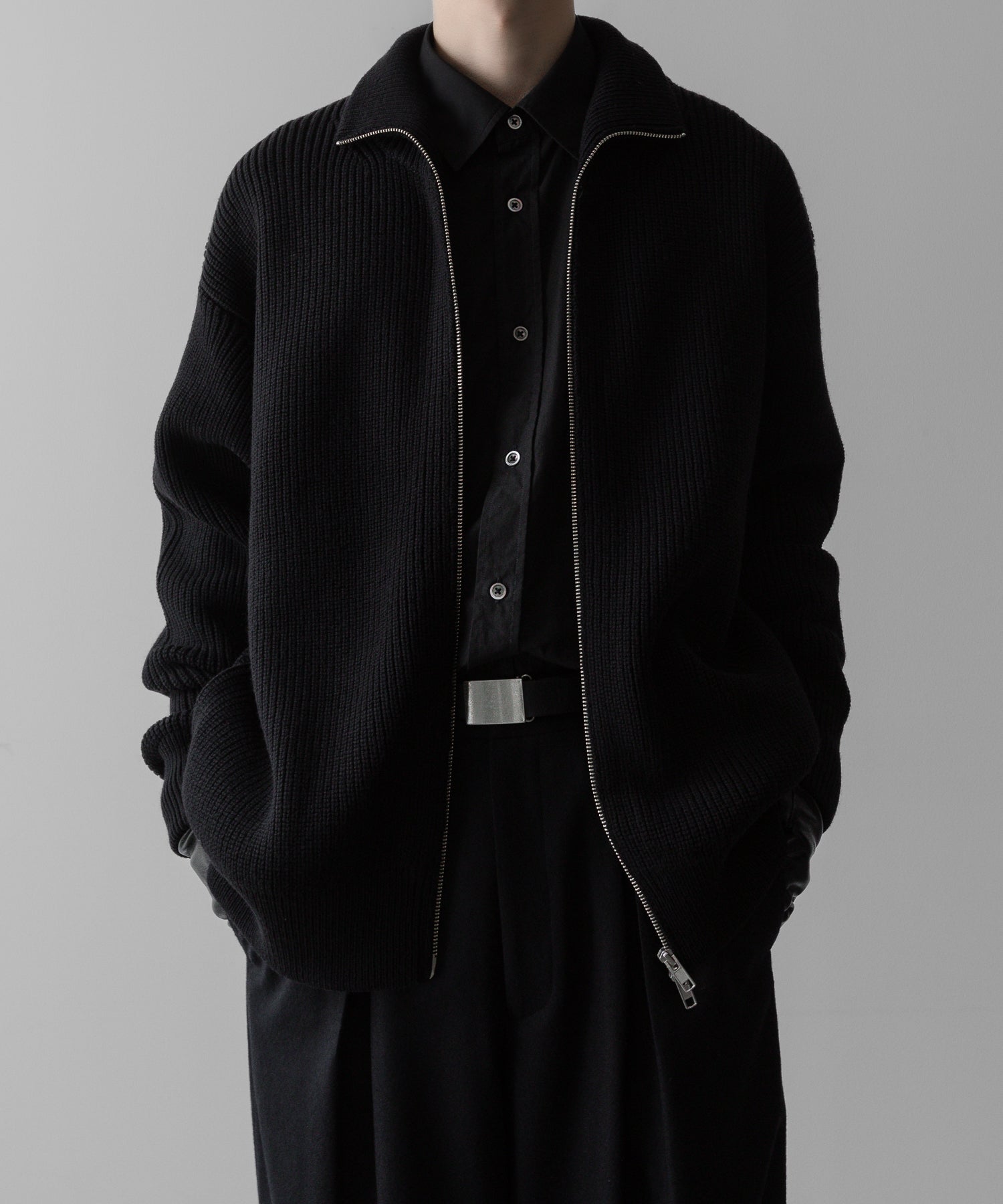 ssstein(シュタイン)の24AWコレクション OVERSIZED DRIVERS KNIT ZIP JACKET - BLACK 公式通販サイトsession福岡セレクトショップ