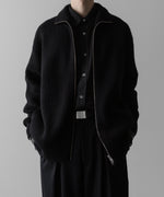 画像をギャラリービューアに読み込む, ssstein(シュタイン)の24AWコレクション OVERSIZED DRIVERS KNIT ZIP JACKET - BLACK 公式通販サイトsession福岡セレクトショップ
