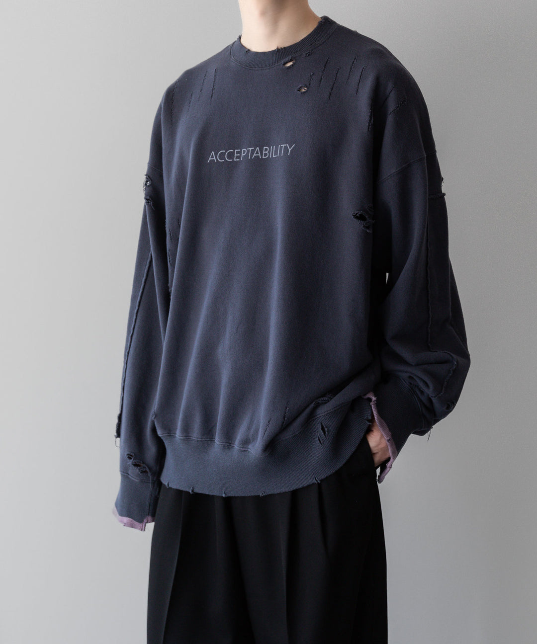 ssstein(シュタイン)の24AWコレクション OVERSIZED REBUILD SWEAT LS - BLUE GREY 公式通販サイトsession福岡セレクトショップ