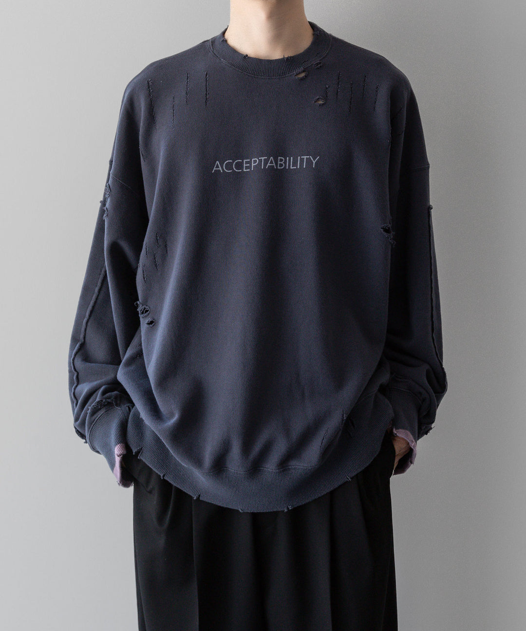 ssstein(シュタイン)の24AWコレクション OVERSIZED REBUILD SWEAT LS - BLUE GREY 公式通販サイトsession福岡セレクトショップ