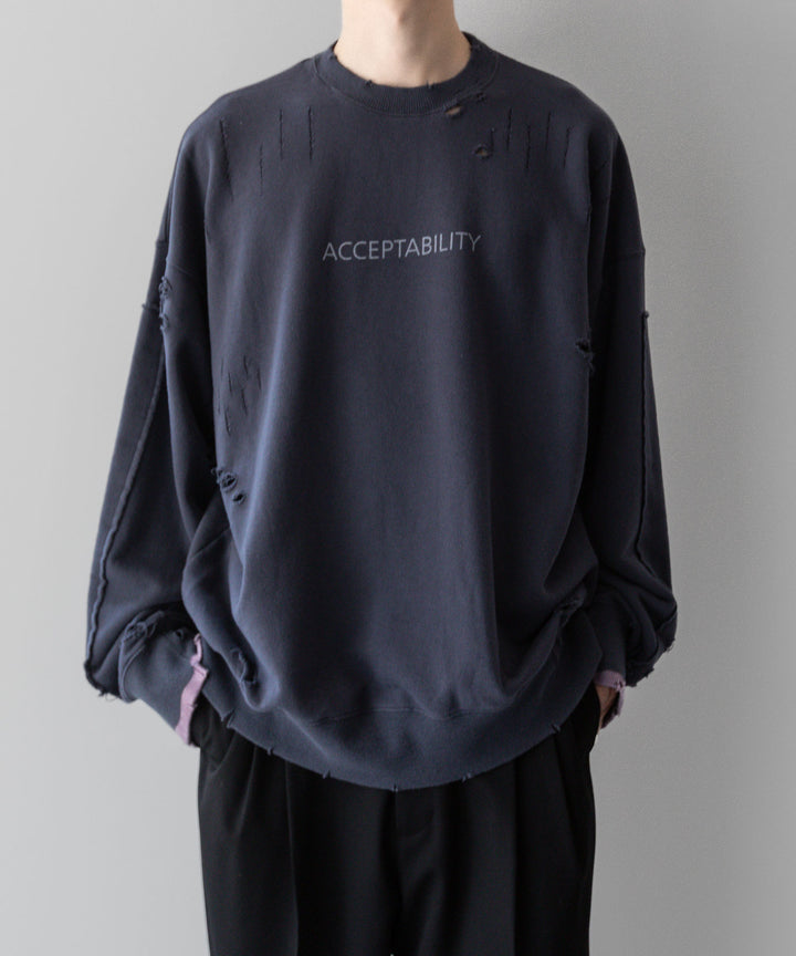 ssstein(シュタイン)の24AWコレクション OVERSIZED REBUILD SWEAT LS - BLUE GREY 公式通販サイトsession福岡セレクトショップ