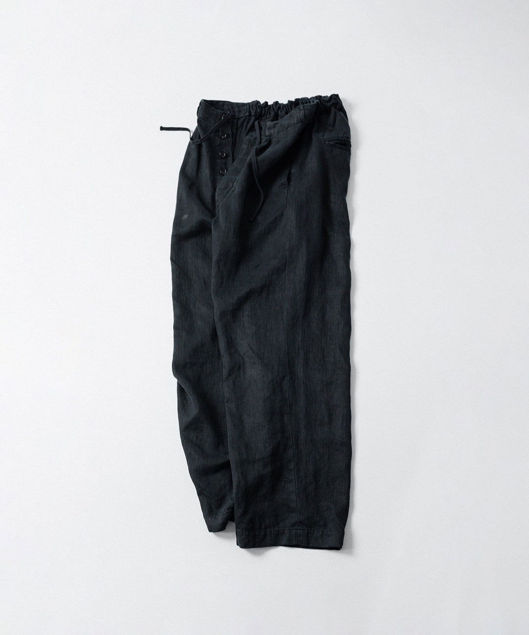 ssstein(シュタイン)のHEAVY LINEN HERRINGBONE WIDE EASY TROUSERS - BLACKの公式通販サイトsession福岡セレクトショップ