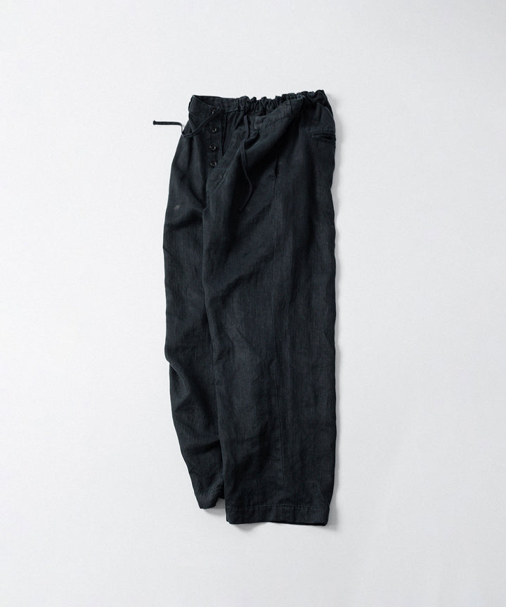 ssstein(シュタイン)のHEAVY LINEN HERRINGBONE WIDE EASY TROUSERS - BLACKの公式通販サイトsession福岡セレクトショップ