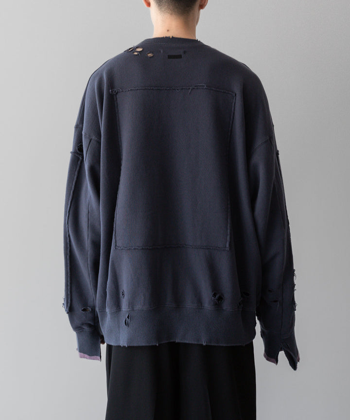 ssstein(シュタイン)の24AWコレクション OVERSIZED REBUILD SWEAT LS - BLUE GREY 公式通販サイトsession福岡セレクトショップ