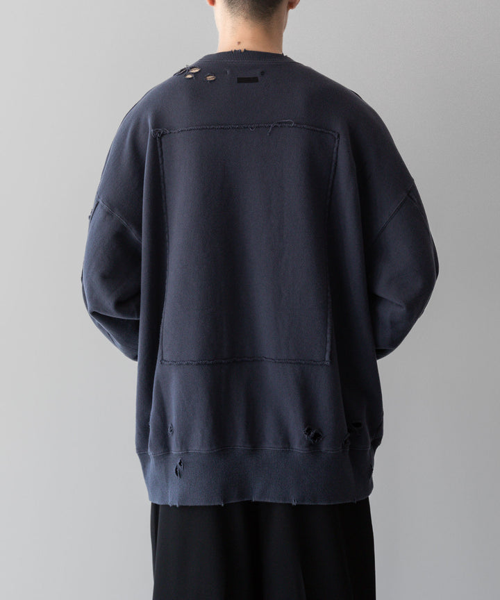 ssstein(シュタイン)の24AWコレクション OVERSIZED REBUILD SWEAT LS - BLUE GREY 公式通販サイトsession福岡セレクトショップ