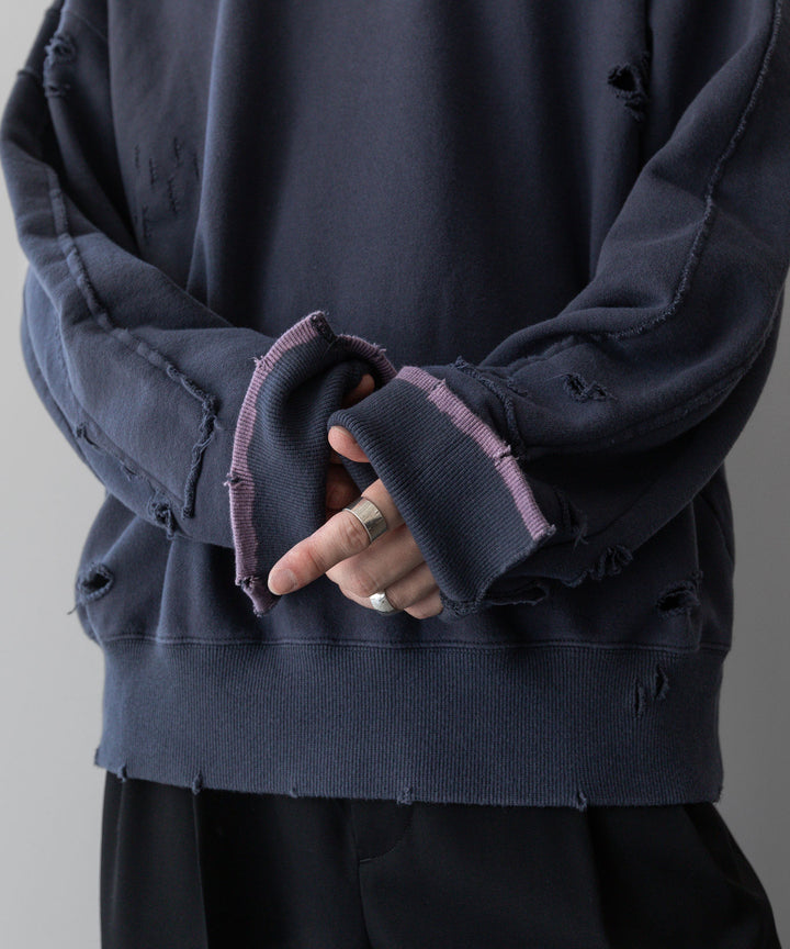 ssstein(シュタイン)の24AWコレクション OVERSIZED REBUILD SWEAT LS - BLUE GREY 公式通販サイトsession福岡セレクトショップ