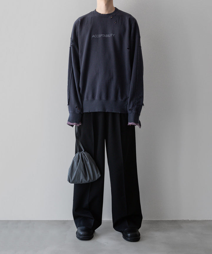 ssstein(シュタイン)の24AWコレクション OVERSIZED REBUILD SWEAT LS - BLUE GREY 公式通販サイトsession福岡セレクトショップ
