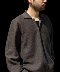 ssstein / シュタイン】SLUB COTTON KNIT SKIPPER LS - KHAKI | 公式
