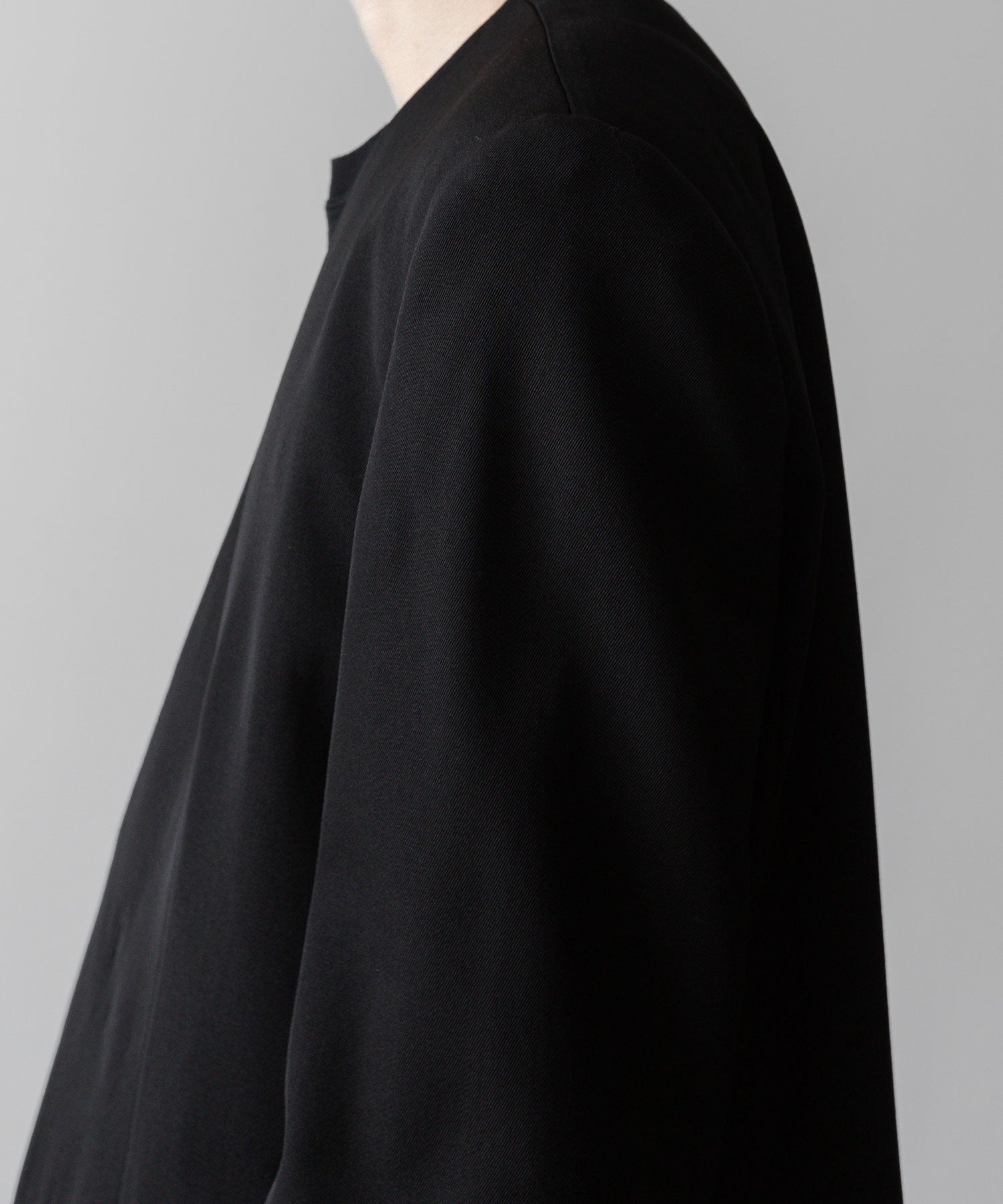 VEIN ヴェインのWO/VIS GABARDINE COLLARLESS JACKET - BLACKの公式通販サイトsession福岡セレクトショップ