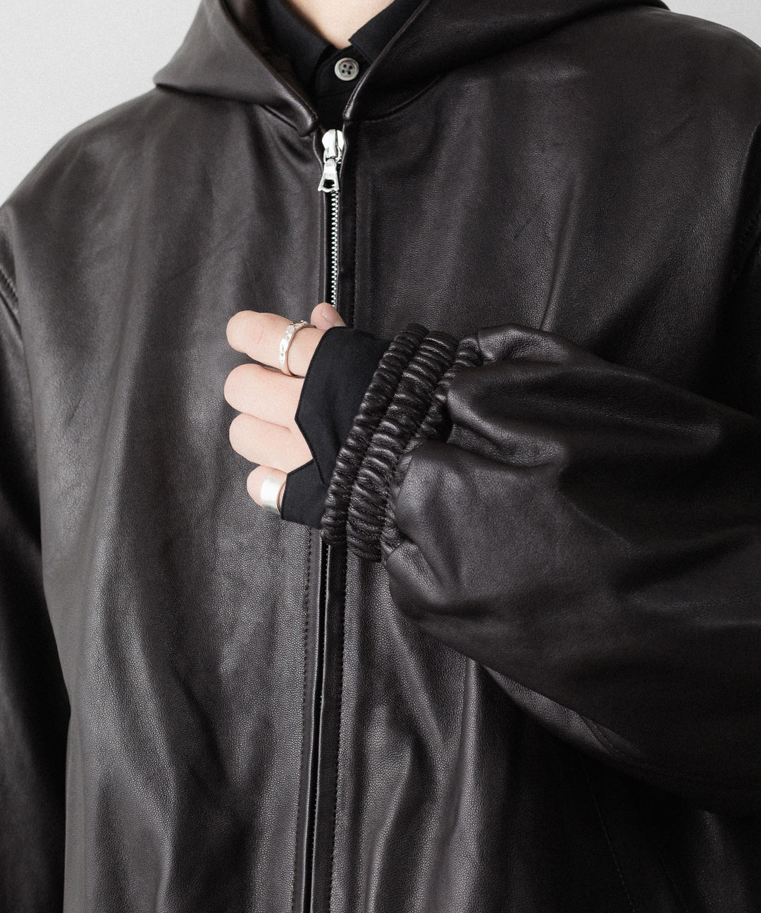 ssstein(シュタイン)のLAMB LEATER HOOD JACKET - GREY BROWNの公式通販サイトsession福岡セレクトショップ