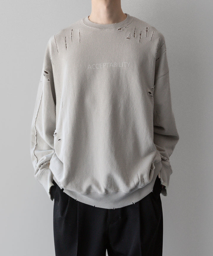 ssstein(シュタイン)の24AWコレクション OVERSIZED REBUILD SWEAT LS - GREIGE 公式通販サイトsession福岡セレクトショップ