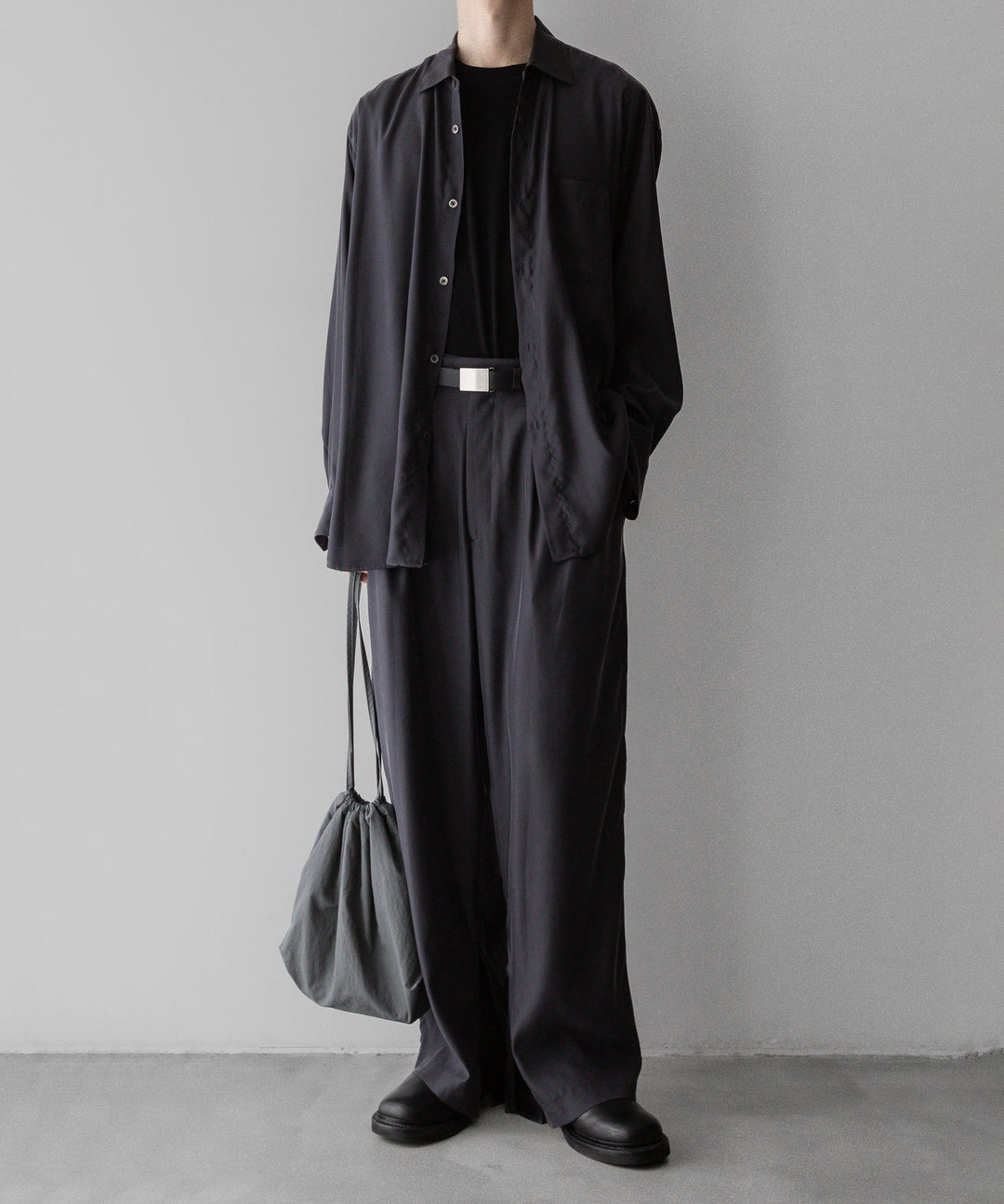 【stein】ssstein シュタインのOVERSIZED CUPRO LS SHIRTのCHARCOAL 公式通販サイトsession福岡セレクトショップ