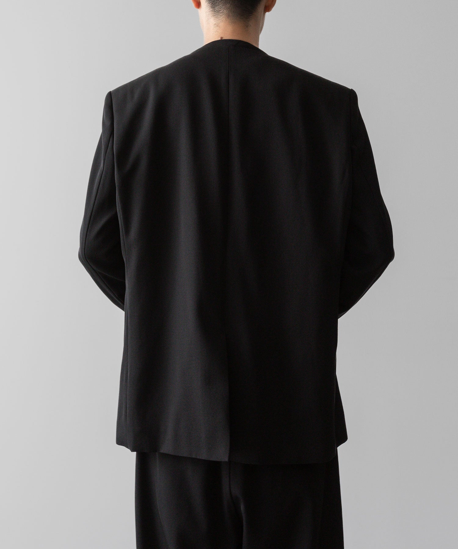 VEIN ヴェインのWO/VIS GABARDINE COLLARLESS JACKET - BLACKの公式通販サイトsession福岡セレクトショップ