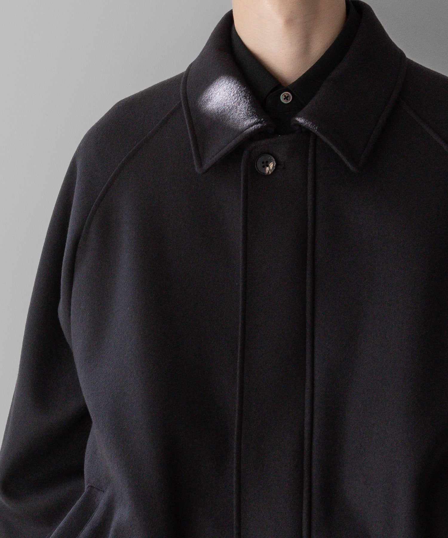 stein / シュタイン】OVERSIZED MELTON HARRINGTON ZIP JACKET - DARK