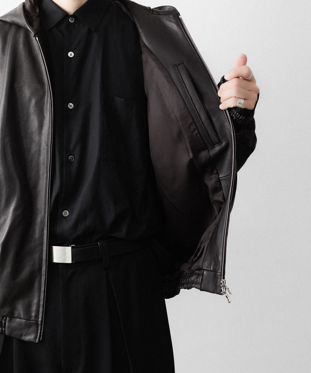 ssstein(シュタイン)のLAMB LEATER HOOD JACKET - GREY BROWNの公式通販サイトsession福岡セレクトショップ