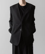 画像をギャラリービューアに読み込む, VEIN ヴェインのWO/VIS GABARDINE COLLARLESS JACKET - BLACKの公式通販サイトsession福岡セレクトショップ
