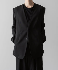 VEIN ヴェインのWO/VIS GABARDINE COLLARLESS JACKET - BLACKの公式通販サイトsession福岡セレクトショップ