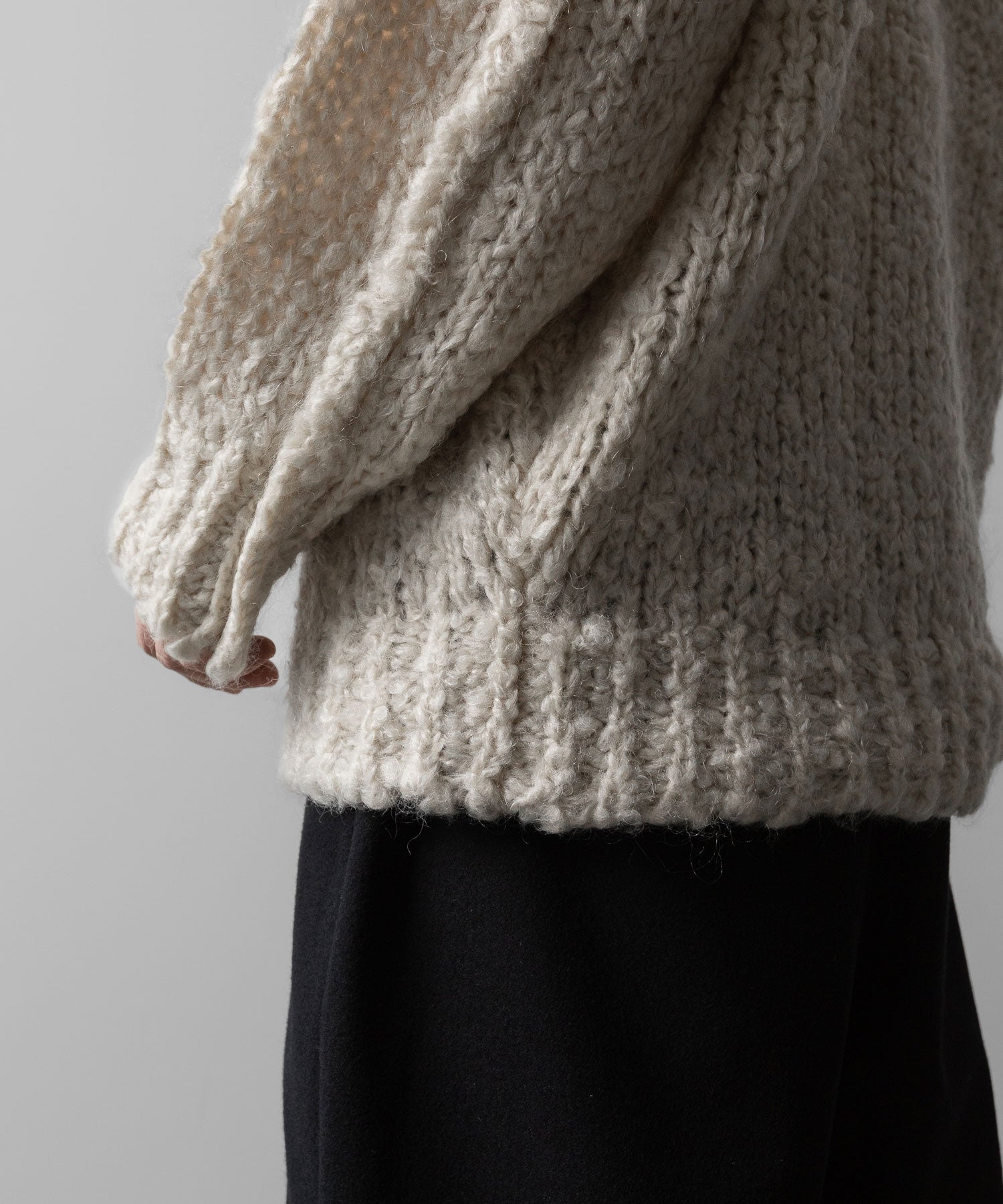 【stein】MOHAIR WOOL LOOSE KNIT TURTLE NECK LS - OFF