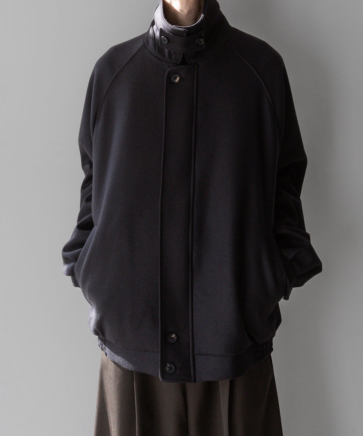 stein(シュタイン)の23AWコレクションOVERSIZED MELTON HARRINGTON ZIP JACKETのDARK CHARCOAL
