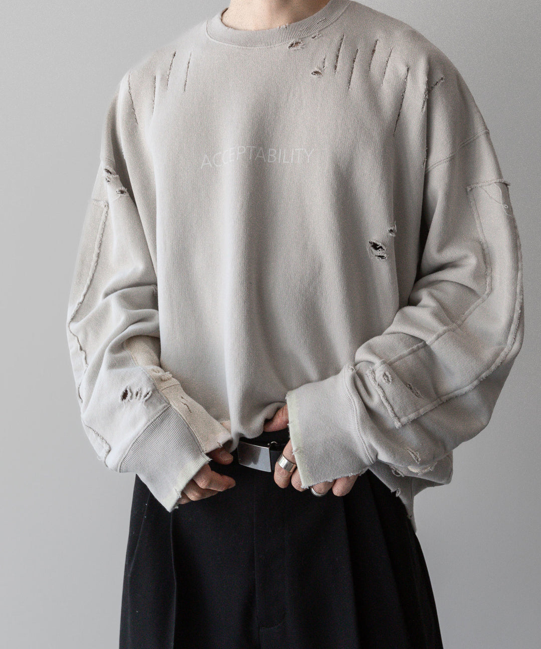 ssstein(シュタイン)の24AWコレクション OVERSIZED REBUILD SWEAT LS - GREIGE 公式通販サイトsession福岡セレクトショップ