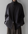 【stein】OVERSIZED MELTON HARRINGTON ZIP JACKET - DARK CHARCOAL