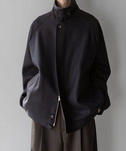 stein(シュタイン)の23AWコレクションOVERSIZED MELTON HARRINGTON ZIP JACKETのDARK CHARCOAL