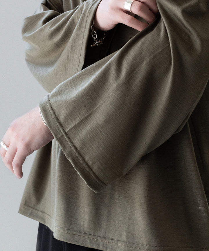【INTÉRIM】    HYPER BIG EXTRA FINE MERINO WOOL JERSEY FOOTBALL L/S TEE - SAGE