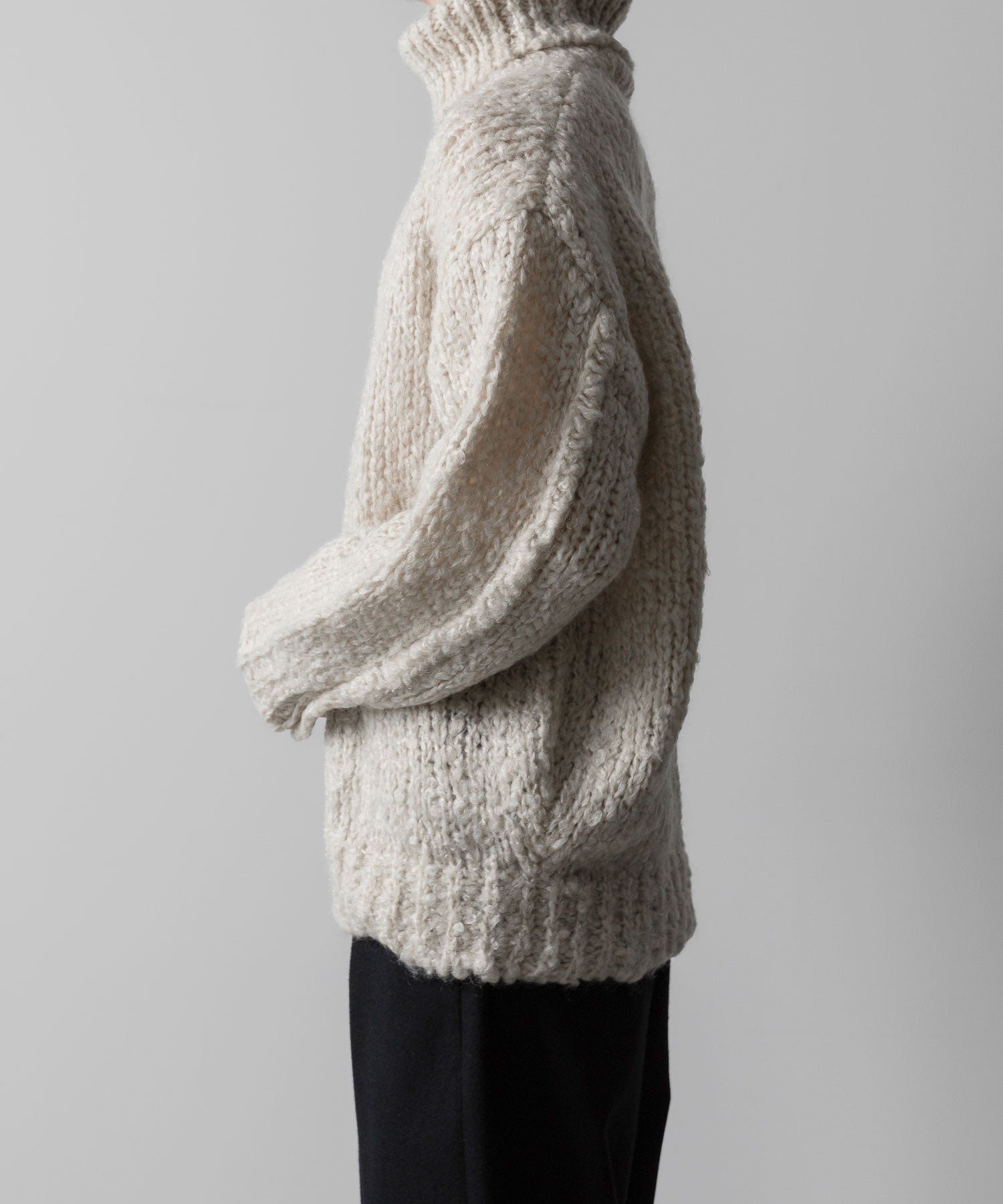 【stein】MOHAIR WOOL LOOSE KNIT TURTLE NECK LS - OFF