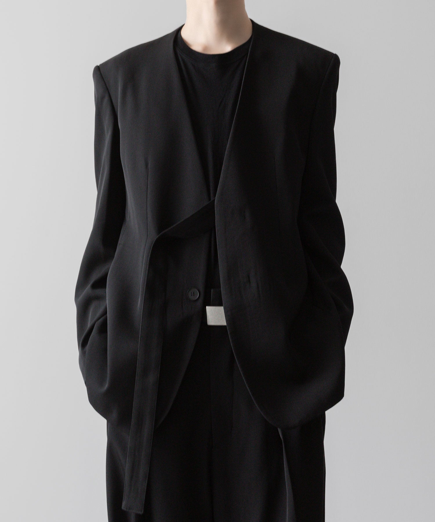 VEIN ヴェインのWO/VIS GABARDINE COLLARLESS JACKET - BLACKの公式通販サイトsession福岡セレクトショップ