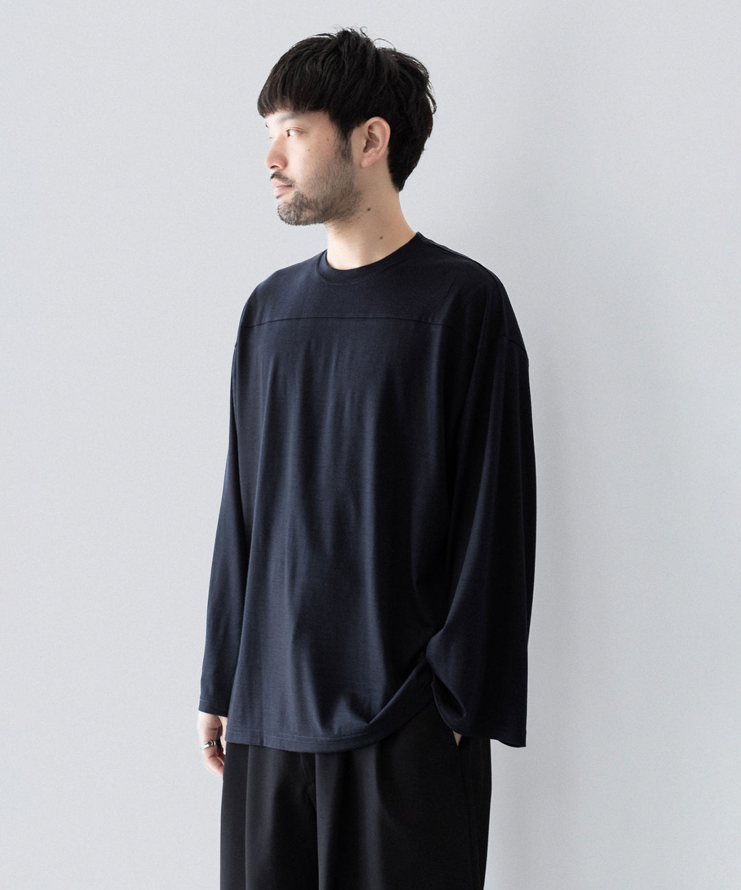 INTÉRIM インテリムの HYPER BIG EXTRA FINE MERINO WOOL JERSEY FOOTBALL L/S TEEのD.NAVY公式通販サイトsession福岡セレクトショップ