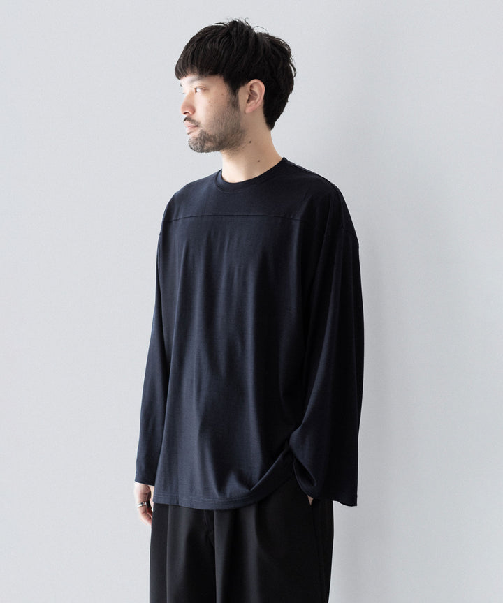 INTÉRIM インテリムの HYPER BIG EXTRA FINE MERINO WOOL JERSEY FOOTBALL L/S TEEのD.NAVY公式通販サイトsession福岡セレクトショップ