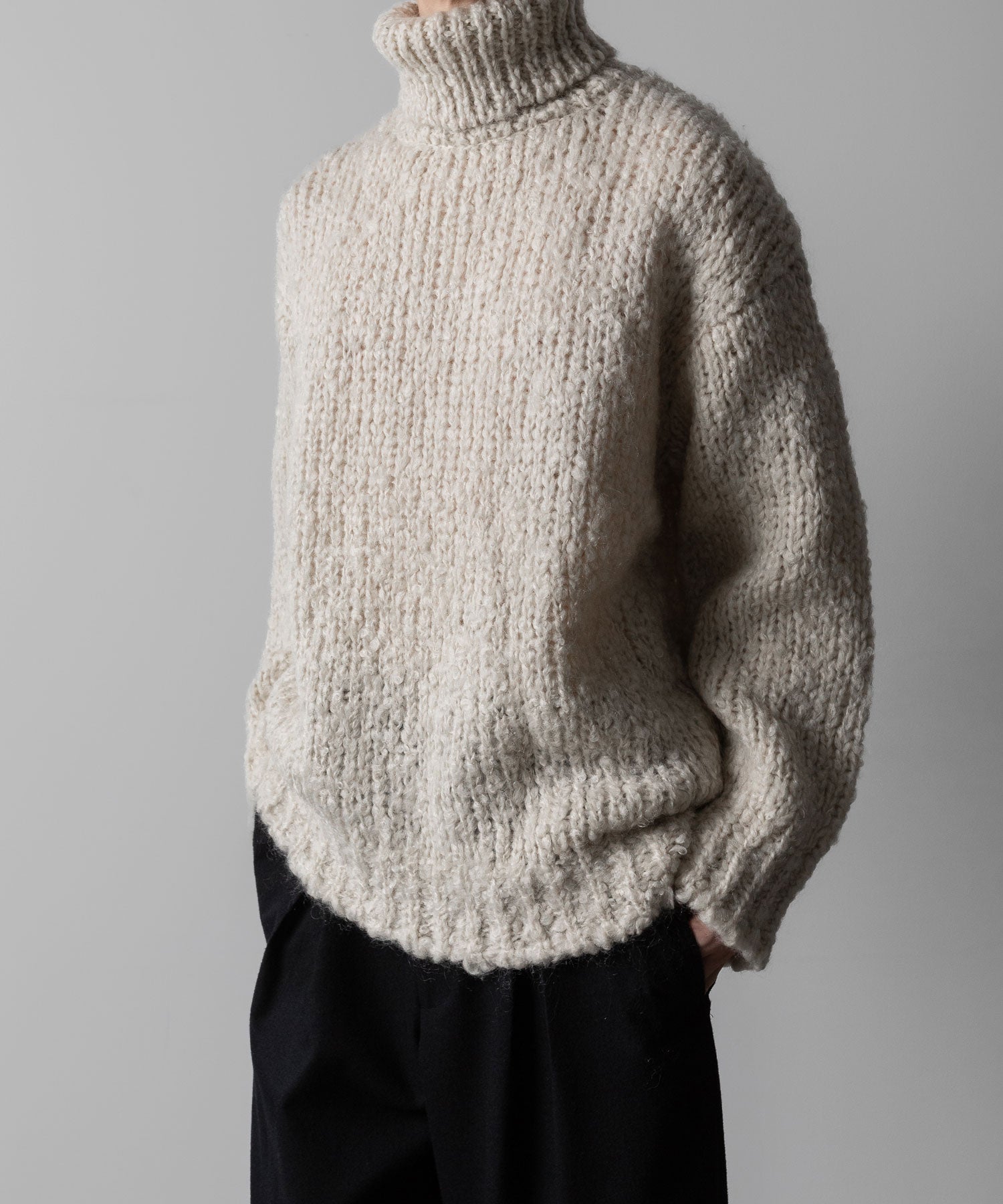 【stein】MOHAIR WOOL LOOSE KNIT TURTLE NECK LS - OFF