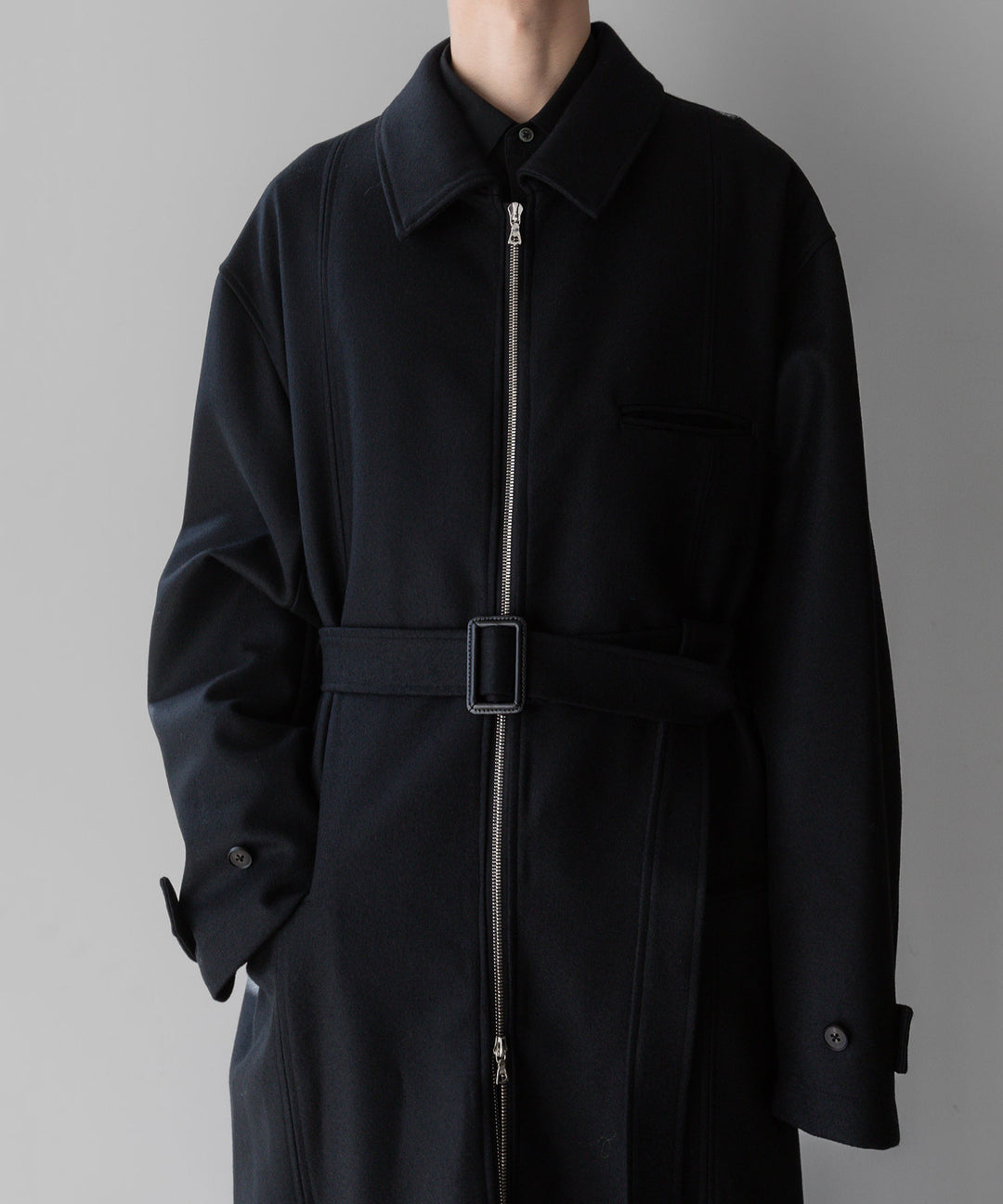 stein シュタイン 23aw OVERSIZED MAXI-LENGTH ZIP COAT - BLACK sessionセッション福岡セレクトショップ 公式通販サイト