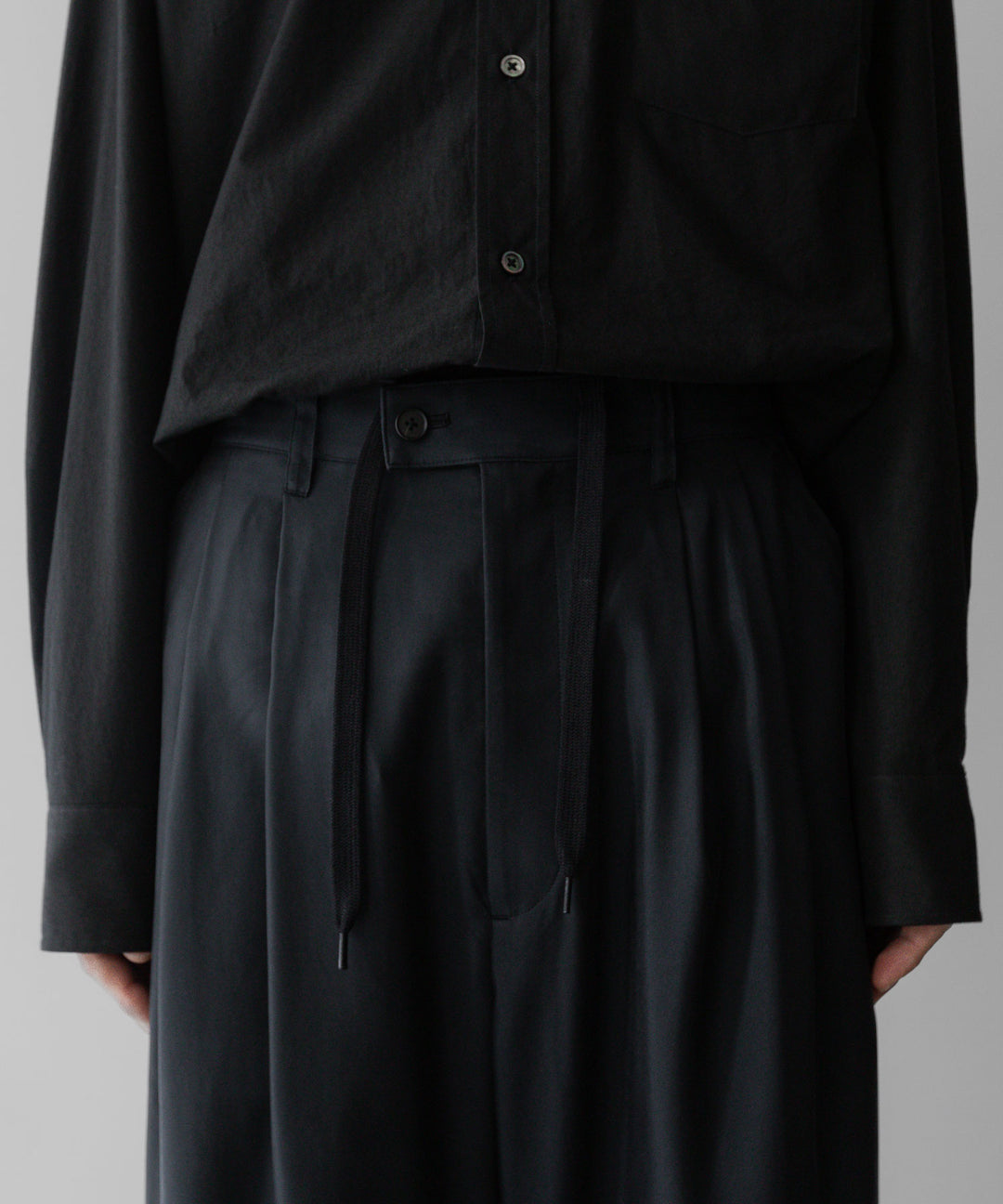 【stein】ssstein シュタインのCUPRO WIDE EASY TROUSERSのBLACK 公式通販サイトsession福岡セレクトショップ
