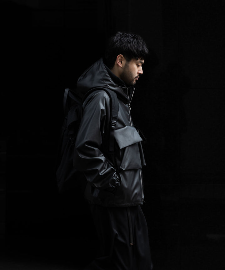stein(シュタイン)の24SSコレクションHOODED SHORT JACKETのBLACK(CORTING) 
