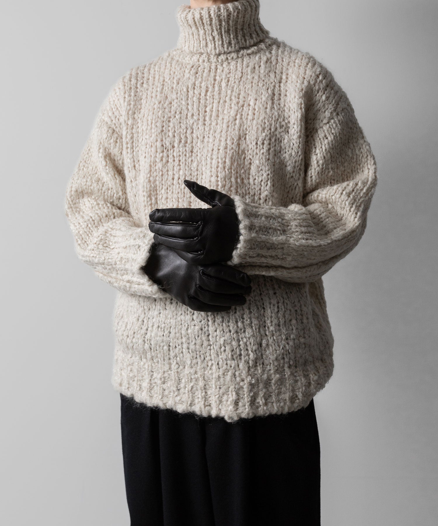 【stein】MOHAIR WOOL LOOSE KNIT TURTLE NECK LS - OFF