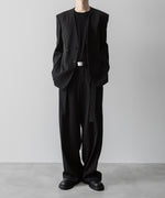 画像をギャラリービューアに読み込む, VEIN ヴェインのWO/VIS GABARDINE COLLARLESS JACKET - BLACKの公式通販サイトsession福岡セレクトショップ
