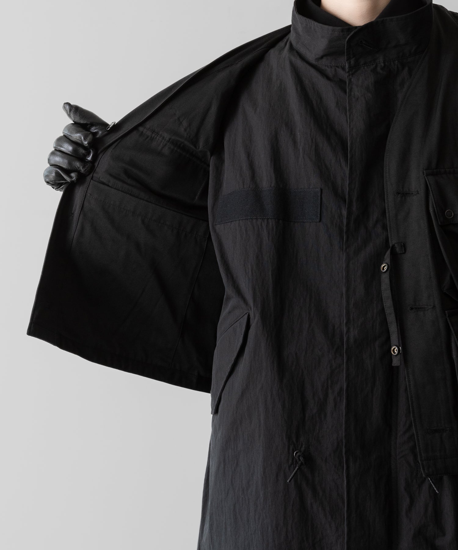 【ANTHEM A】MILITARY MULTI WAY OVER COAT - BLACK