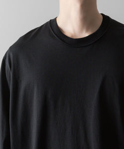 【 VEIN 】SUEDED CO JERSEY VESSEL L/S TEE - BLACK